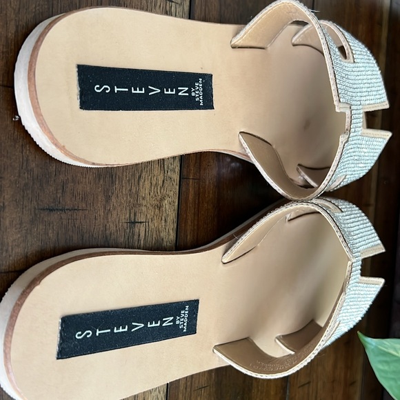 Steven by Steve Madden Rhinestone Sandals Tan 7 - Picture 3 of 7